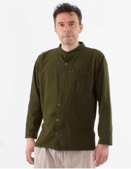 Chemise unie manches longues homme
