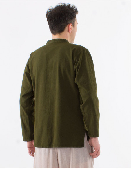 Chemise unie manches longues homme