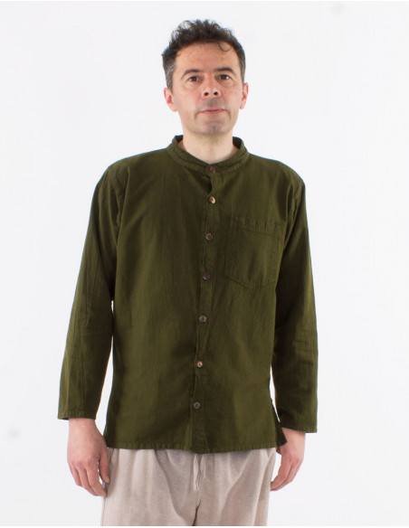 Chemise unie manches longues homme