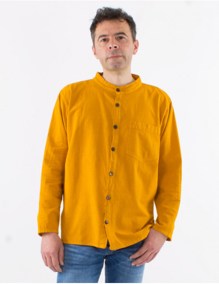 Chemise unie manches longues homme