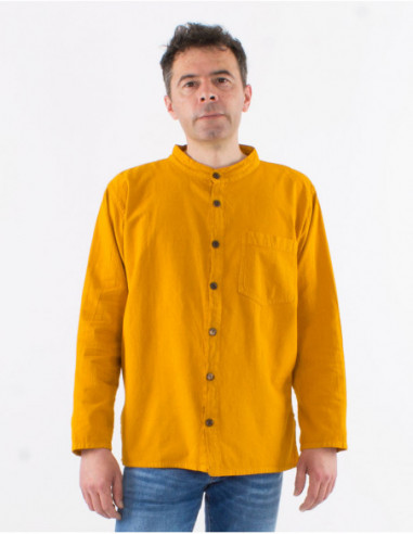 Men's long-sleeved plain shirt