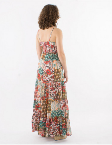 Long dress with thin straps&breastplate