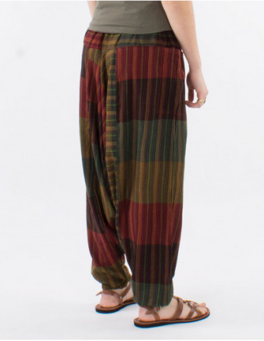 Pantalon sarouel baba cool à carreaux
