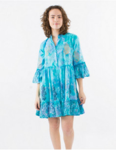 Tie and Dye short dress with ruffles 2