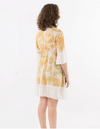 Robe de plage tie and dye perlée