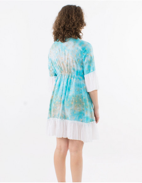 Original Tie Dye beach dress with pearls