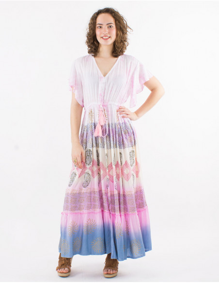 Viscose Tie Dye Maori Beach Dress
