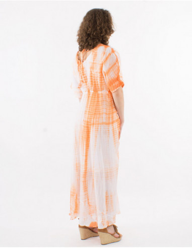 Robe longue de plage Tie Dye perles