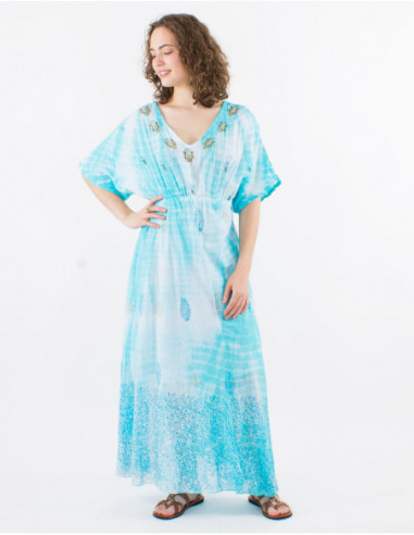 Long Beach Dress Tie Dye Beads