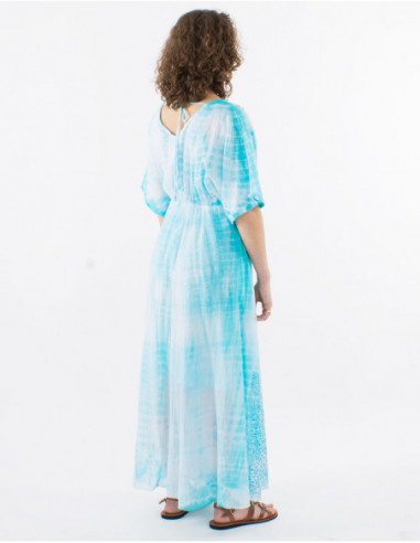 Robe longue de plage Tie Dye perles