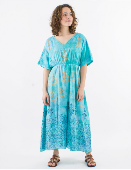 Tie and Dye boho long beach dress