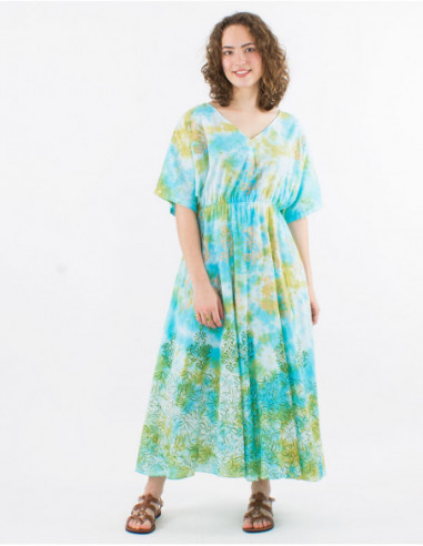 Robe longue de plage Tie and Dye boho