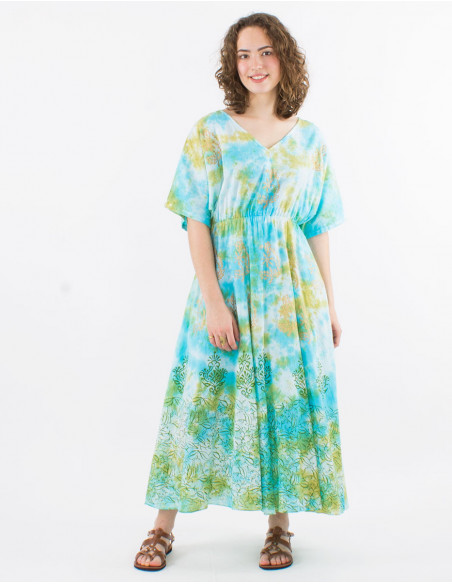 Robe longue de plage Tie and Dye boho