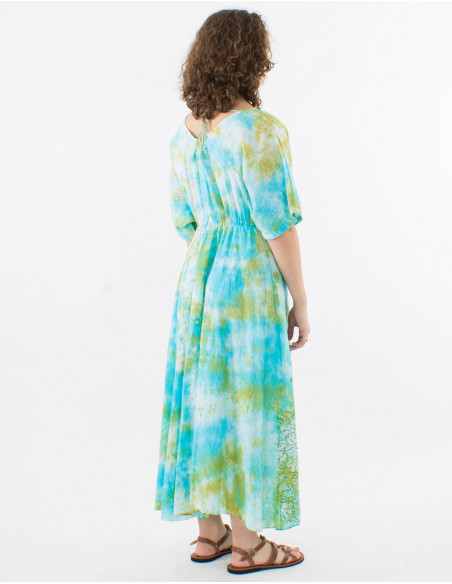 Robe longue de plage Tie and Dye boho