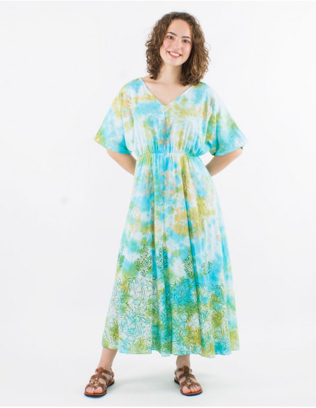 Tie and Dye boho long beach dress