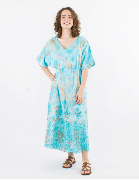 Tie and Dye boho long beach dress