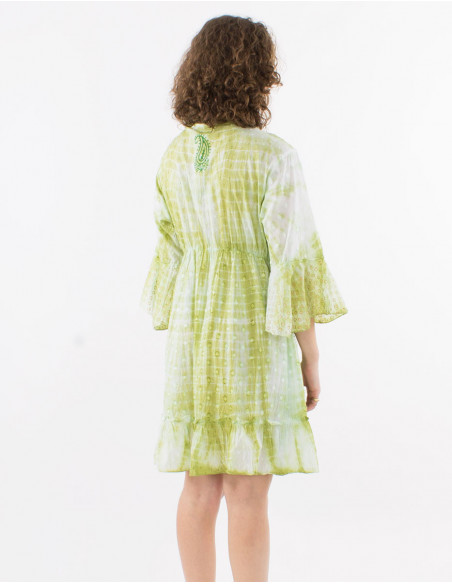 Robe de plage tie and dye avec perles