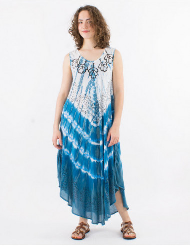 Tie and Dye Asymmetric Beach Dress