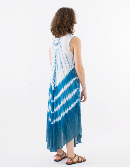 Tie and Dye Asymmetric Beach Dress
