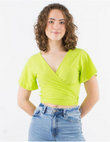 Crop top heart cache in basic cotton