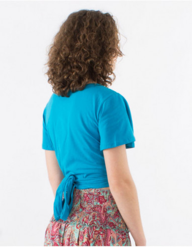 Crop top heart cache in basic cotton