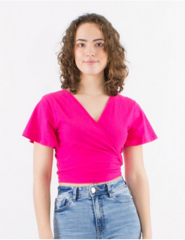 Crop top cache cœur en coton basique