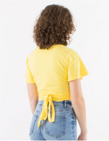 Crop top heart cache in basic cotton