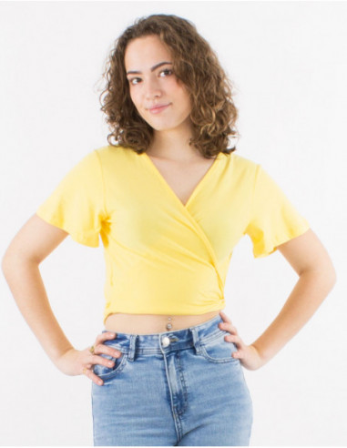 Crop top heart cache in basic cotton