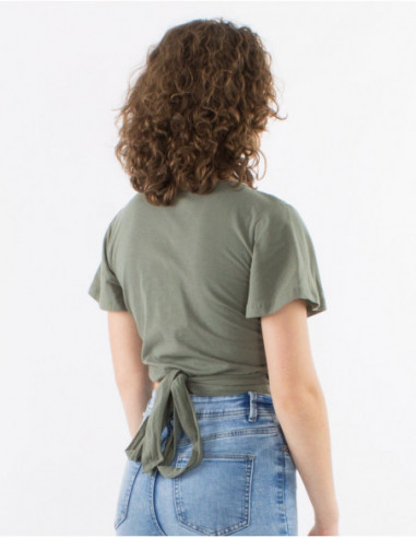 Crop top heart cache in basic cotton