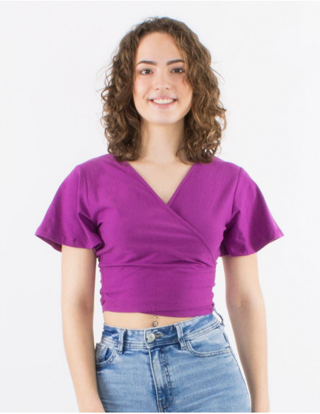 Crop top heart cache in basic cotton