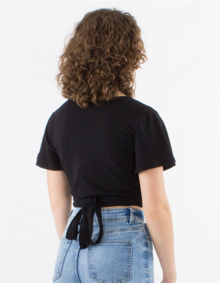 Crop top cache cœur en coton basique