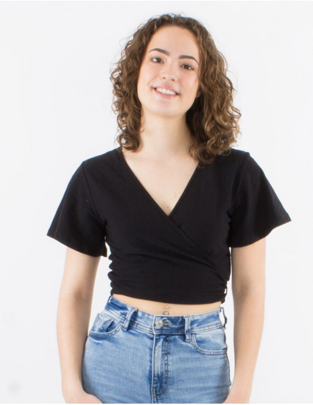 Crop top heart cache in basic cotton