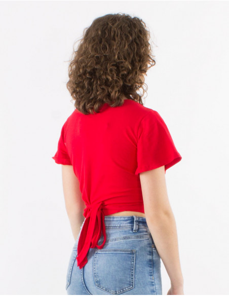 Crop top cache cœur en coton basique