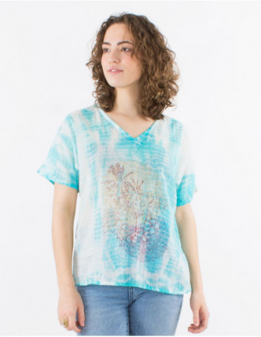Summer Tie and Dye Cotton T-shirt