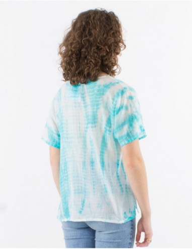 T shirt en coton Tie and Dye ethnique