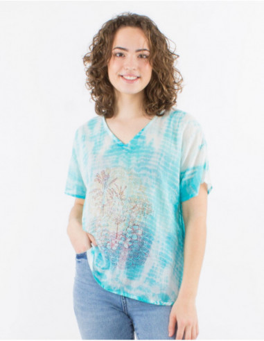 Summer Tie and Dye Cotton T-shirt