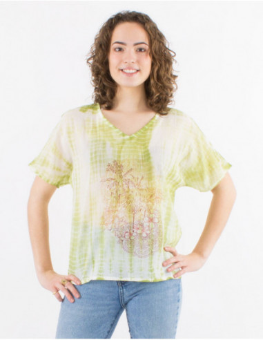 Summer Tie and Dye Cotton T-shirt