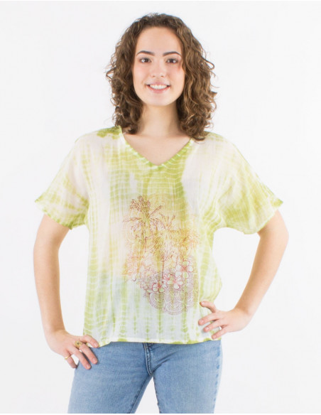 Summer Tie and Dye Cotton T-shirt
