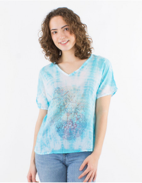Summer Tie and Dye Cotton T-shirt