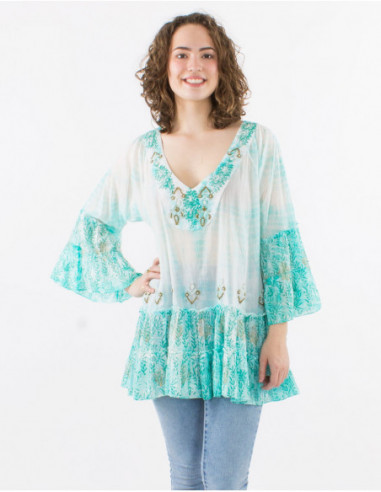 Original Tie Dye Tunic with Beads