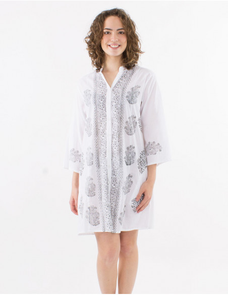 Tunic with ethnic golden arabesques