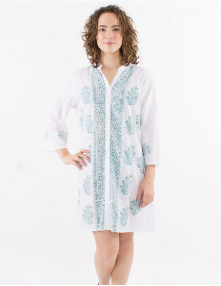 Tunic with ethnic golden arabesques