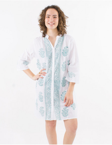 Tunic with ethnic golden arabesques