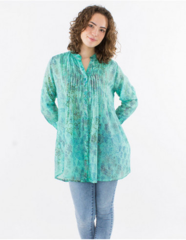 Tunique ethnique en voile de coton