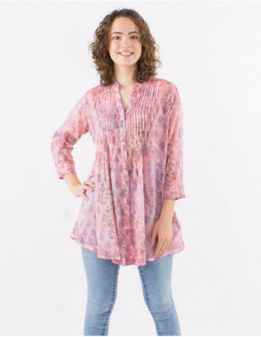 Boho style tunic in cotton