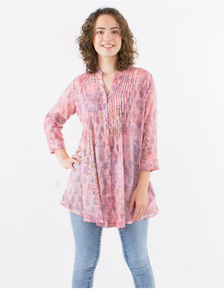 Boho style tunic in cotton