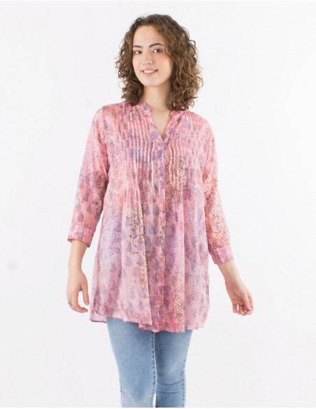 Boho style tunic in cotton