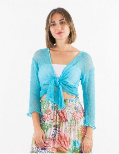 Gilet basique à nouer sur la poitrine pour l'été