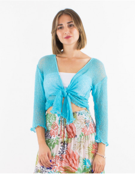 Gilet basique à nouer sur la poitrine pour l'été