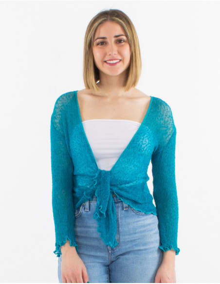 Knitted lady polyester jacket